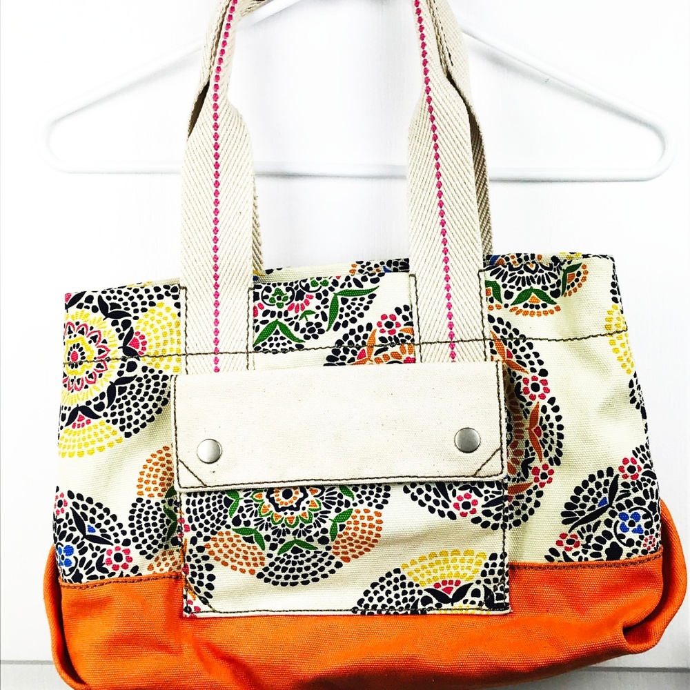 Fossil Canvas Hobo Tote Bag Floral Retro PB1